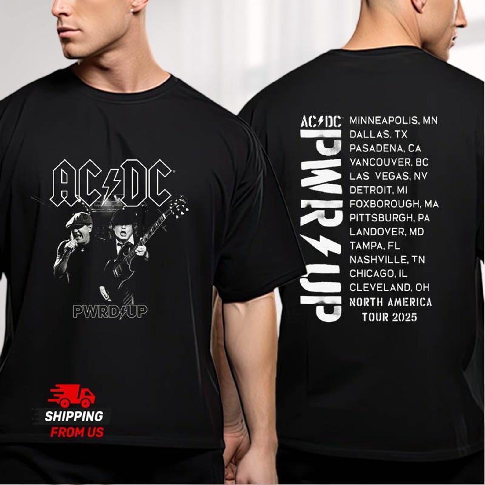 Vintage Acdc Shirt, 90S Rock Band T-Shirt, Concert 2025 Shirt For Fans