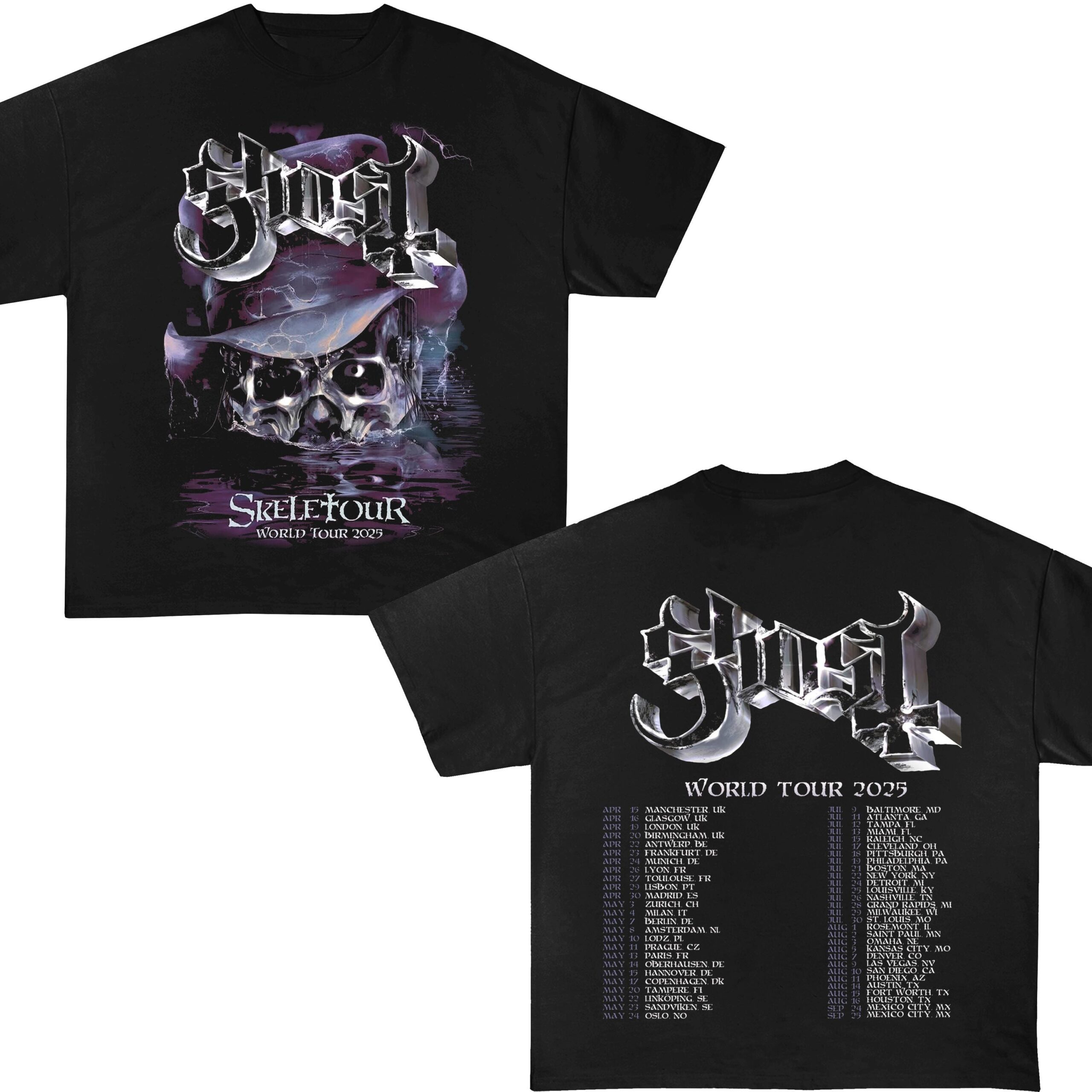 Ghost World Tour 2025 Fan Gift, Ghost Skeletour World Tour Tee, Ghost Skeletour World Tour Shirt