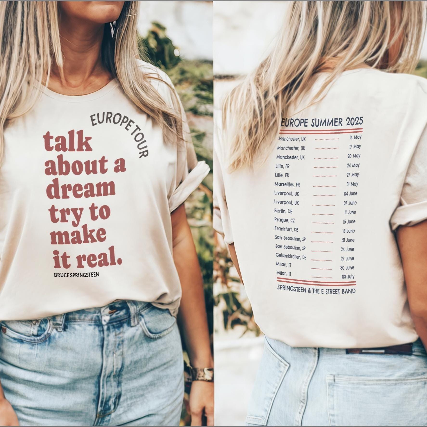 Bruce Springsteen TShirt Tour Merchandise The Boss Concert Shirt