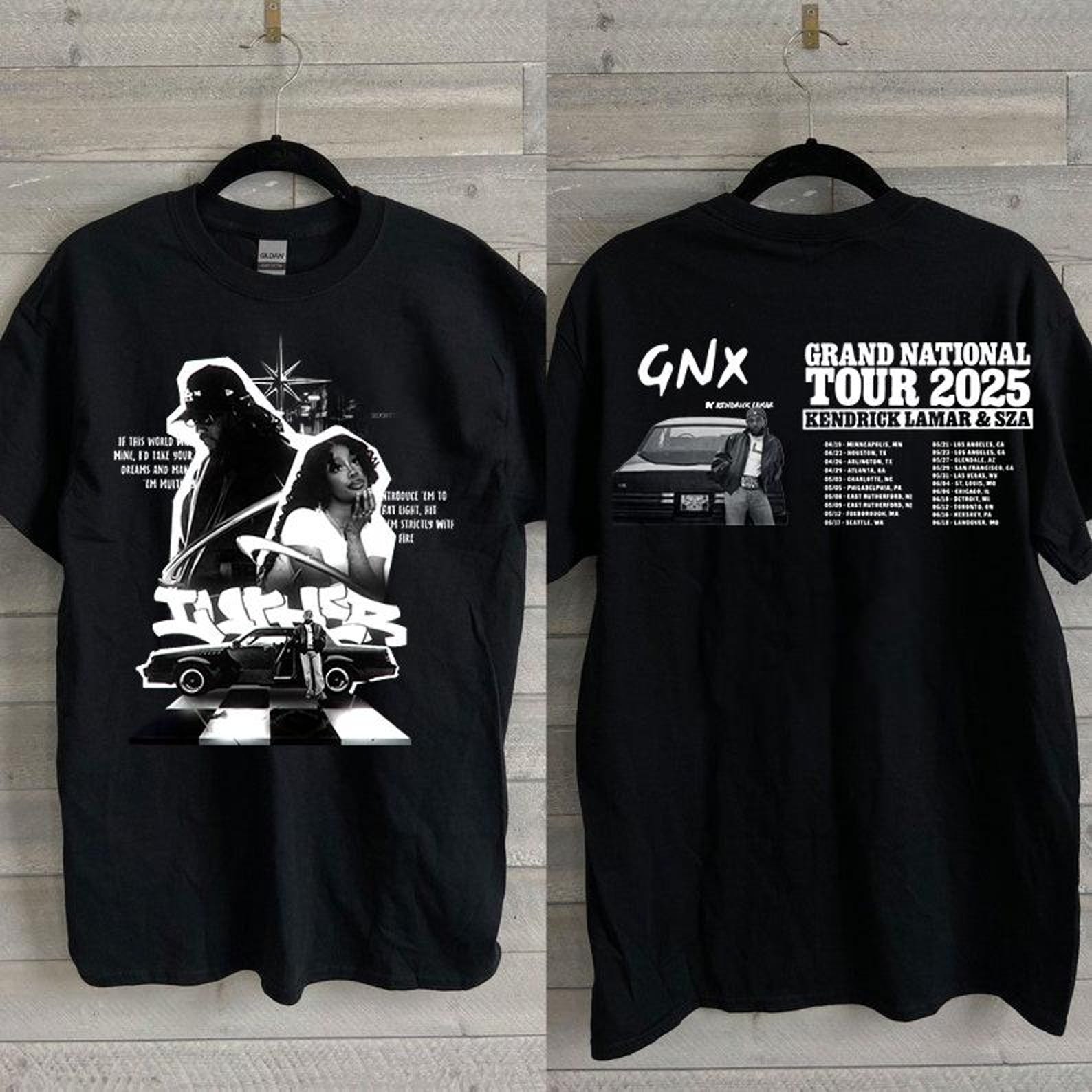 Kendrick Lamar Sza Shirt, Gnx Shirt, Grand National Tour 2025 Unisex Shirt, Rap Shirt, Shirt For Fan