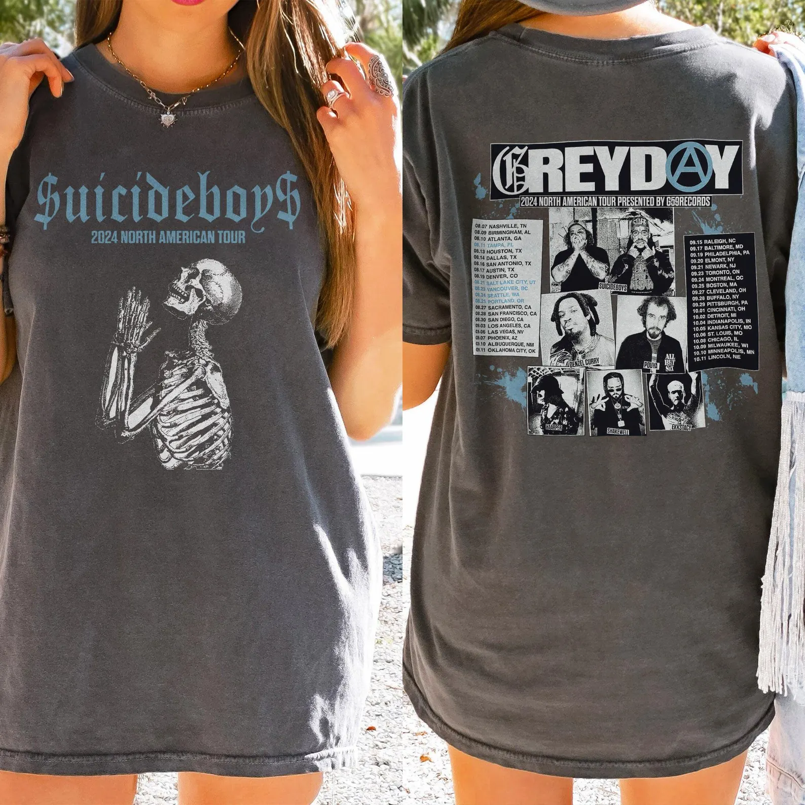 Suicideboys G59 Greyday Tour Shirt, 90S Vintage Style Concert Tee, Grey Day 2024 Music Fan Gift, Hip Hop Streetwear