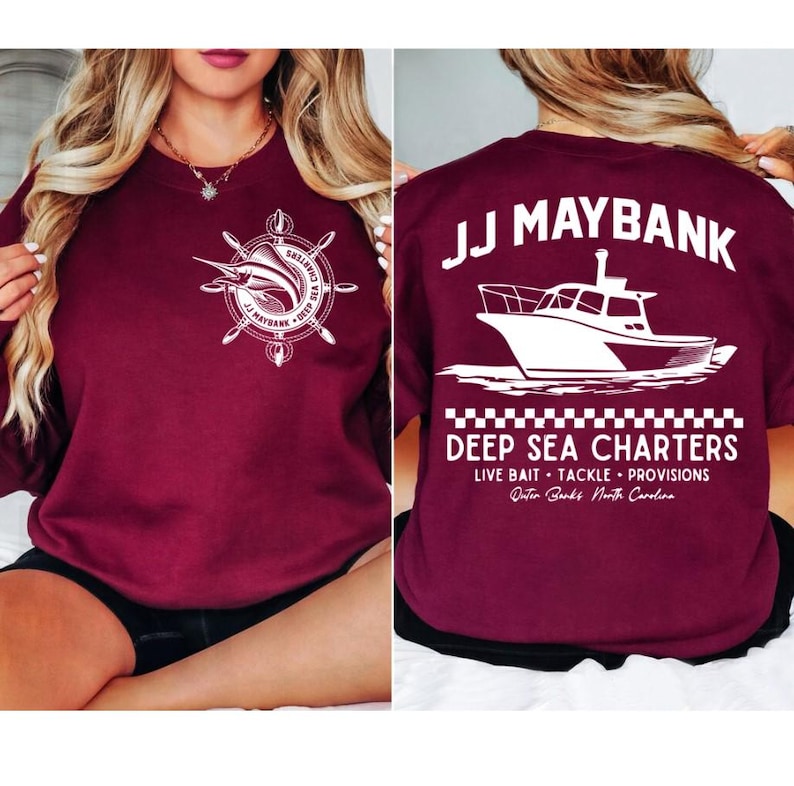 Jj Maybank Deep Sea Vintage 2 Side SweatShirt, Maybank Outer Banks TShirt, Obx Shirt