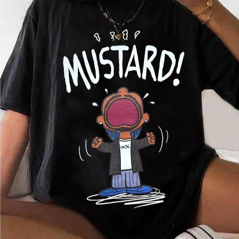 Mustard Meme Unisex Vintage Shirt, Kendrick Lamar T-Shirt, Gift For Woman And Man Unisex T-Shirt Cotton