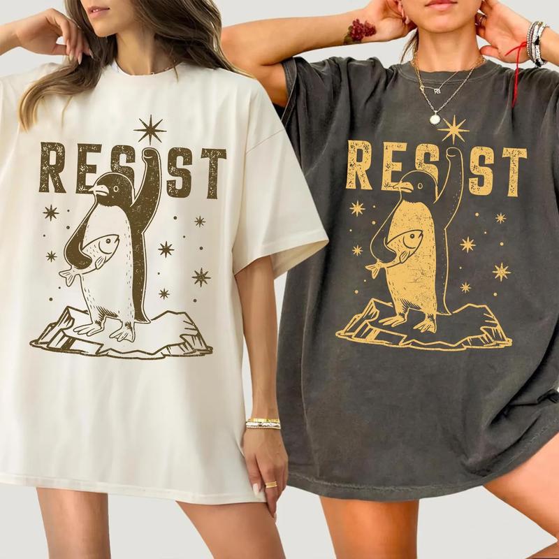 Vintage Penguin ResisShirt, Funny Trmp Tariffs Shirt, Penguin Resist Tariffs Shirt, Penguins Shirt