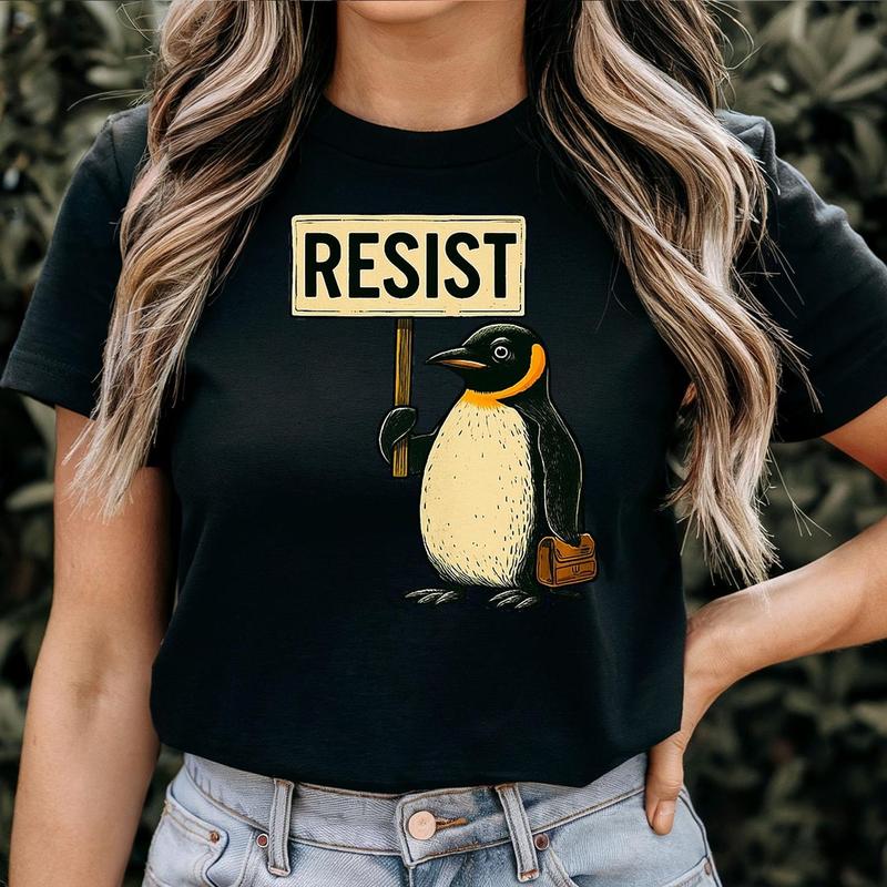 Vintage Resist Penguin Shirt Tank Top SweatShirt Hoodie, Flippers Up Shirt, Funny Tariffs Shirt