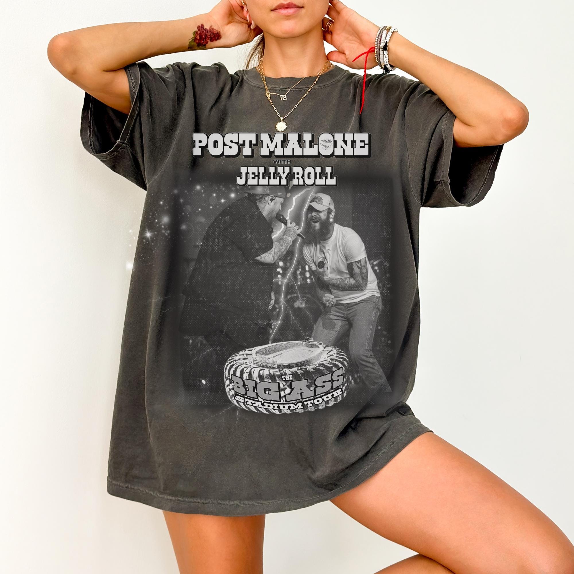 Post Malone Jelly Roll Vintage Shirt, Post Malone Vintage Tee, Big Ass Stadium Tour