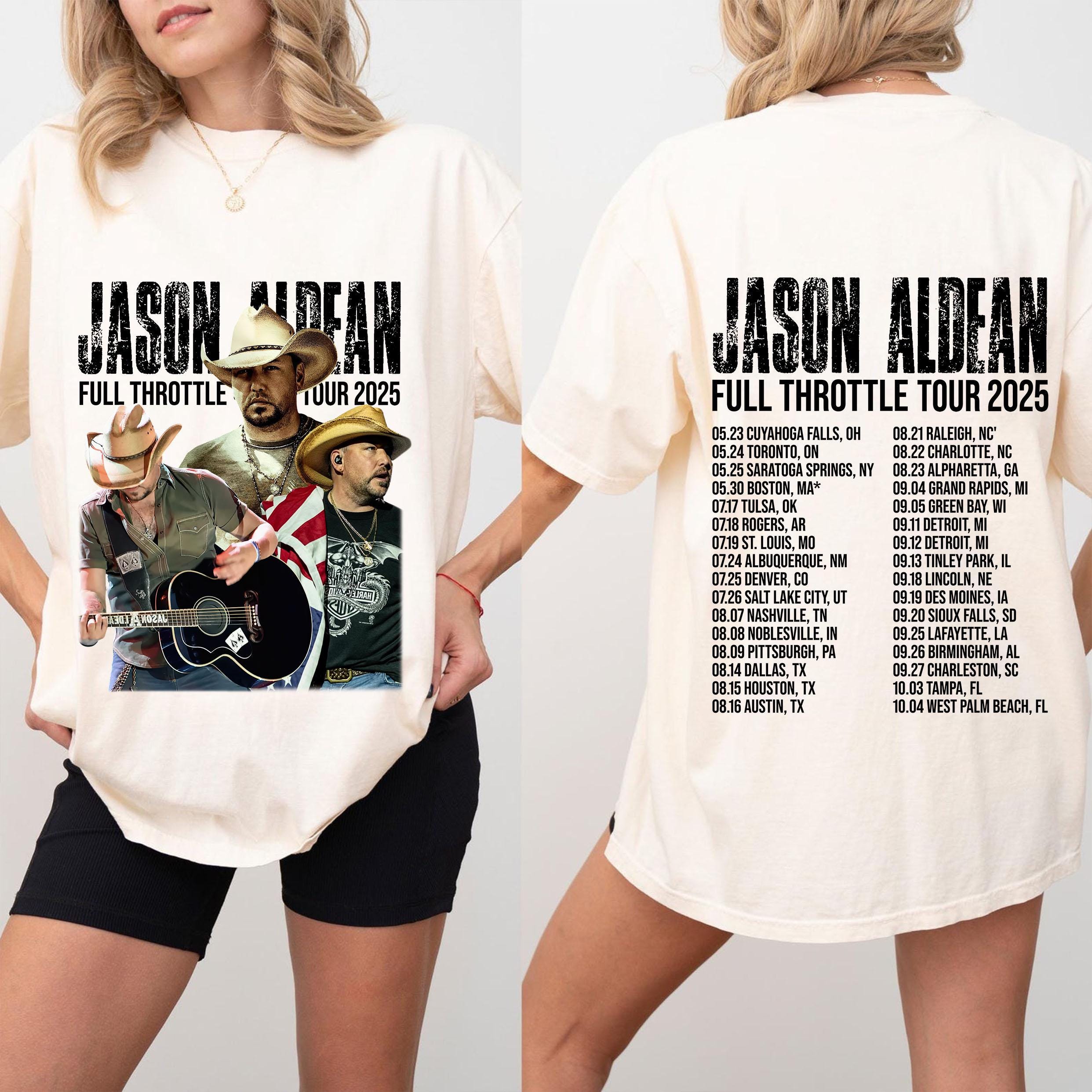 Jason Aldean Full Throttle Tour 2025 T-Shirt/SweatShirt/Hoodie, Country Music Concert Tee, Tour Dates Back