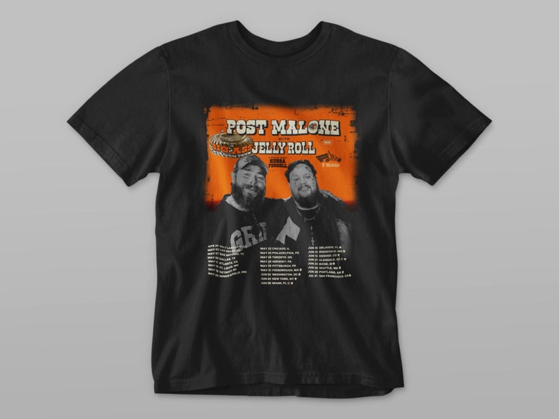 Post Malone Jelly Roll Vintage Shirt, Post Malone Vintage Tee, Posty 2025 Tour