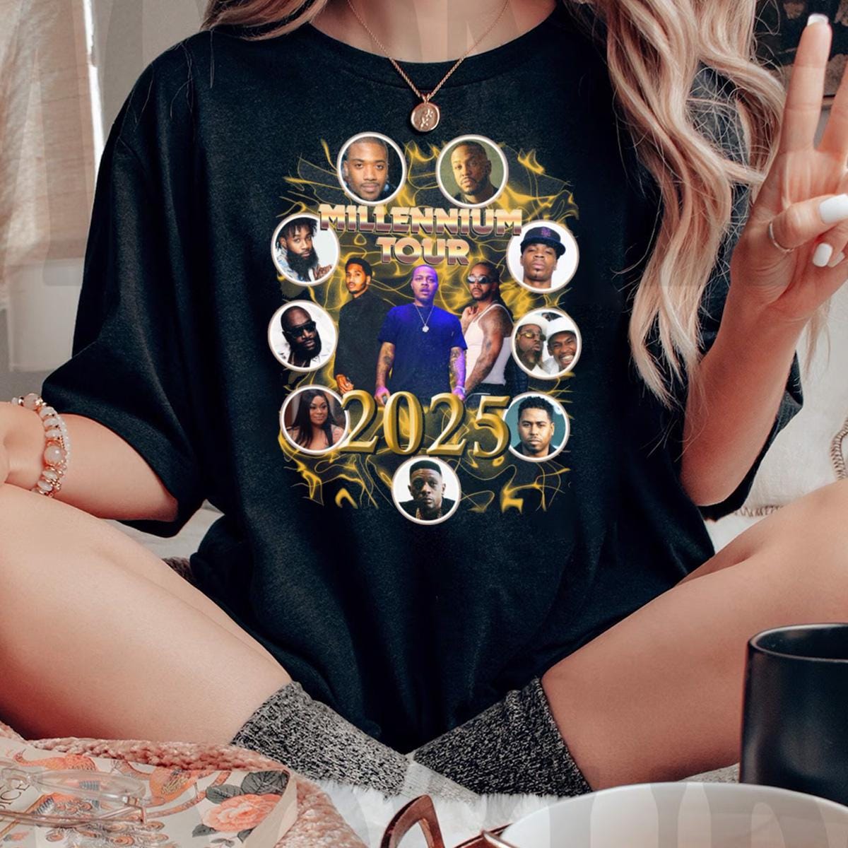 Millennium Tour 2025 T-Shirt, Retro Hip Hop Tee, Concert Apparel, Music Lovers Gift, 90S Nostalgia Shirt