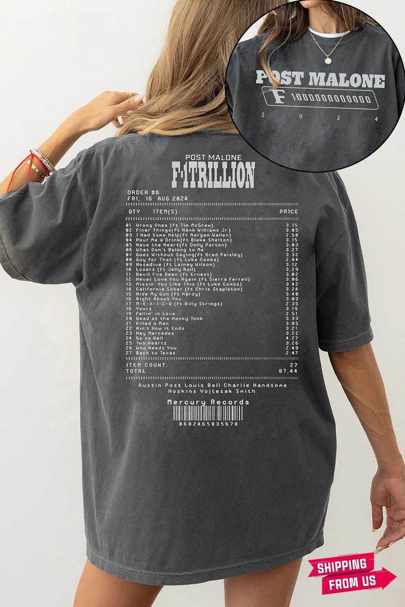 Retro Post Malone F1 Trillion Album Shirt, Post Malone TShirt, Posty Tee