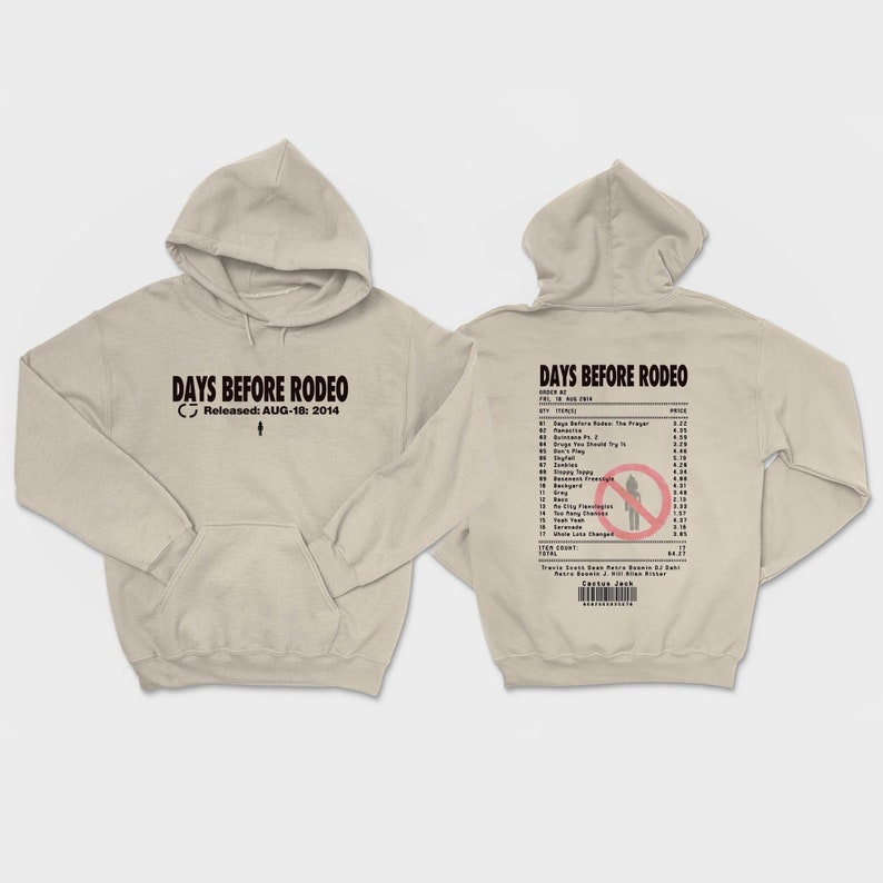 Days Before Rodeo Travis Tracklist Inspired Aesthetic Hip-Hop Vintage Hoodie
