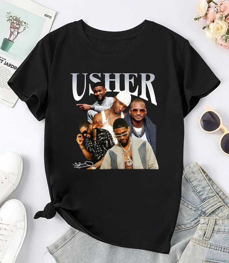 Usher Signatures 90S Vintage Shirt, Usher Homage Shirt, Usher Merch