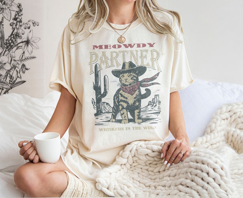 Meowdy Partner Cowboy CaShirt, Funny Cowboy CaShirt, Vintage Cowboy Shirt