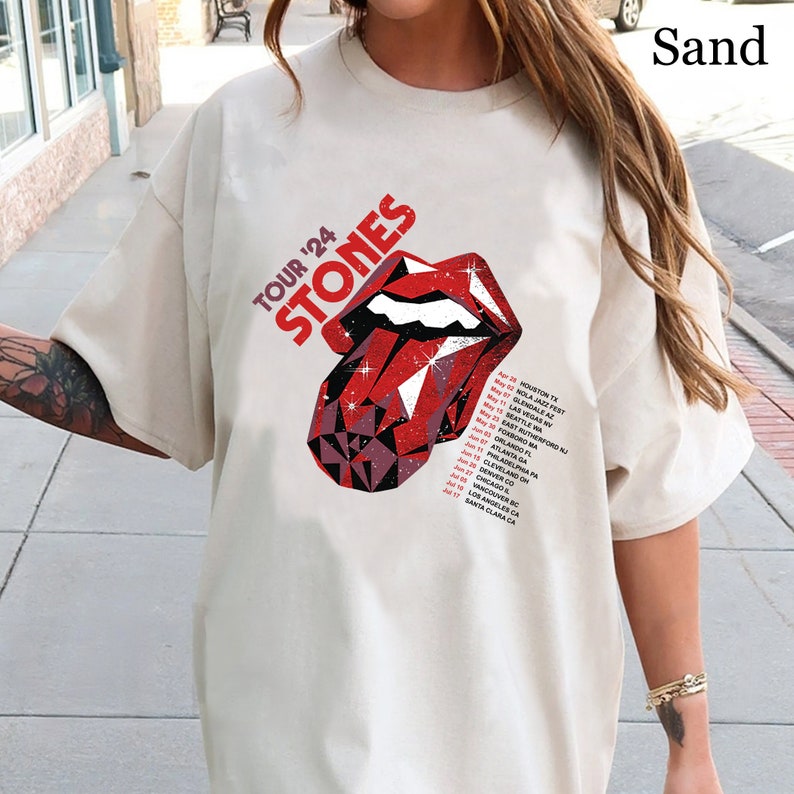 The Rolling Stones Hackney Diamonds Tour Schedule List T-Shirt, Vintage Rolling Stones Hackney Diamonds Tour Merch
