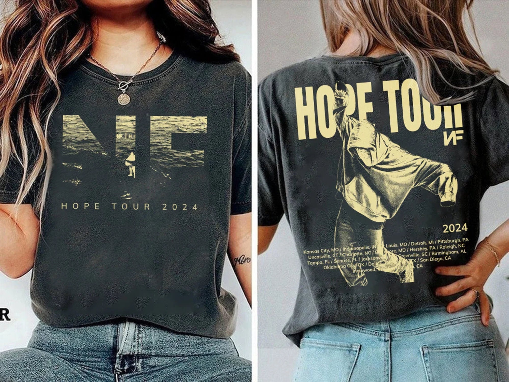Nf Hope Tour 2 Shirts, Funny Nf Tour Merch Shirt, Nf Concert Tour T-Shirt, Nf Rapper Vintage 90S Shirt