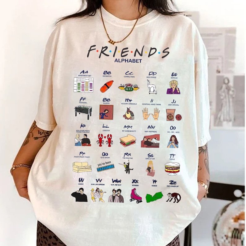 Friends AlphabeShirt, Friends Series Tv Show T-Shirt, Friends Tee, Vintage Movie TShirt