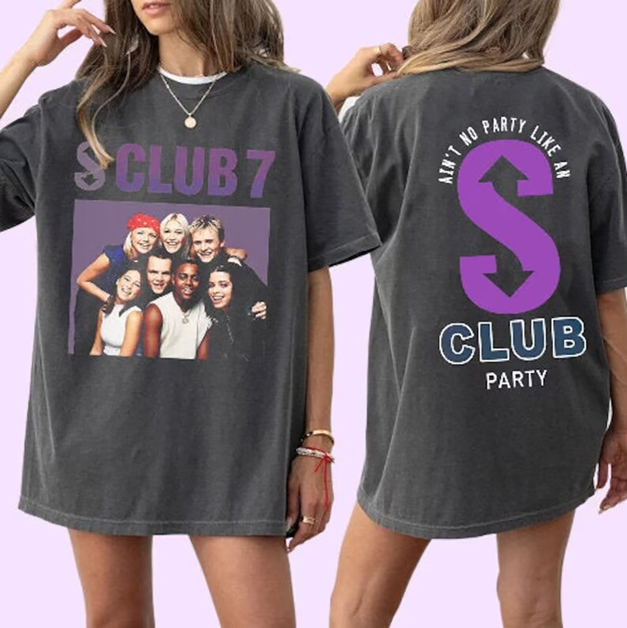 Retro Vintage S Club 7 T-Shirt Uk Tour Shirt, Adults & Kids 90S Pop Music Fan T-Shirt, Top Tour T-Shirt
