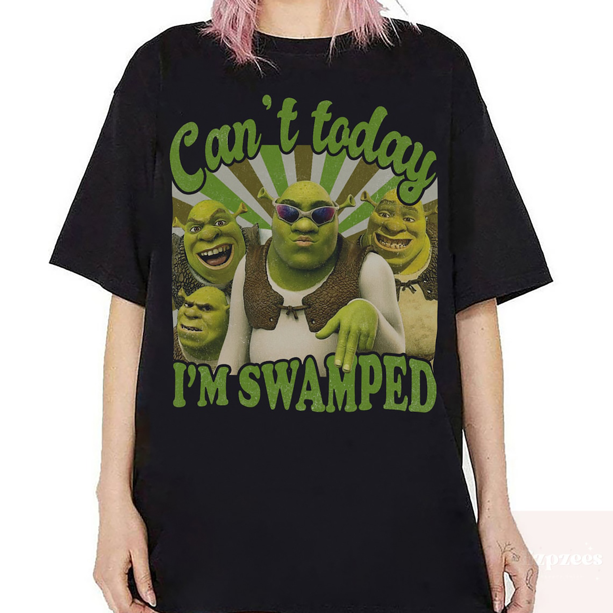 CanT Today IM Swamped Vintage TShirt, Shrek Shirt, Shrek And Fiona TShirt