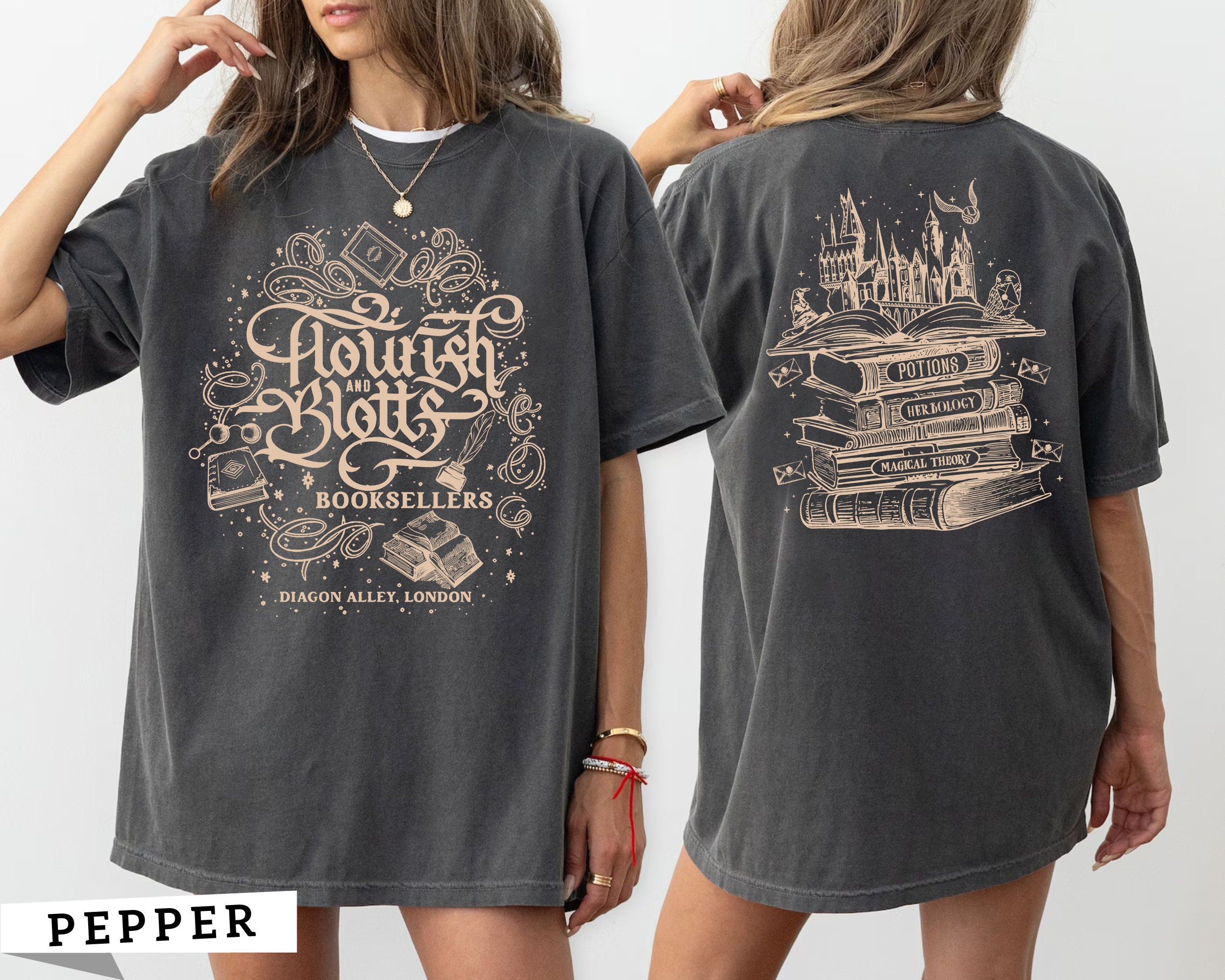 Harry Potter Shirt, Wizard Bookshop Two-Sided Shirt, Wizard Castle Book Shirt