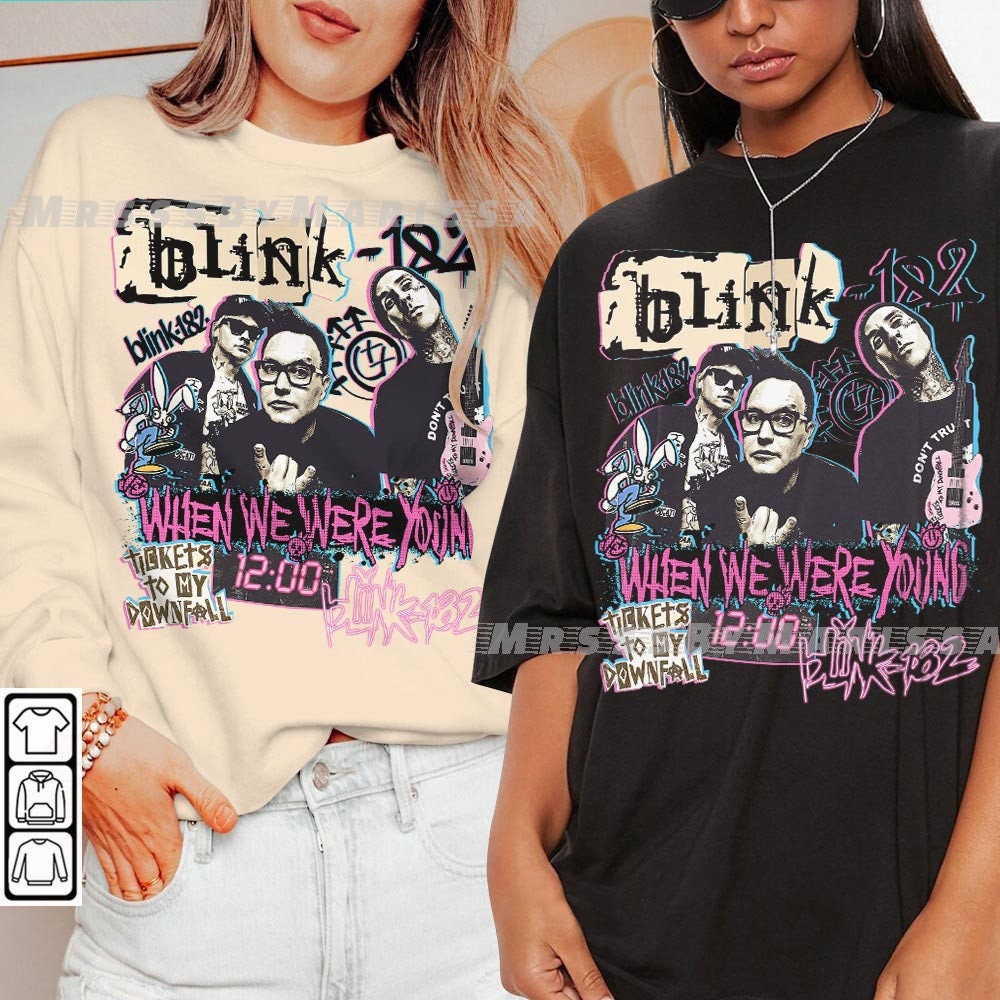 Blink 182 Music Shirt, Blink 182 Tour Ticket Vintage 90S Y2K Graphic Tee, Rock Band Concert GifShirt
