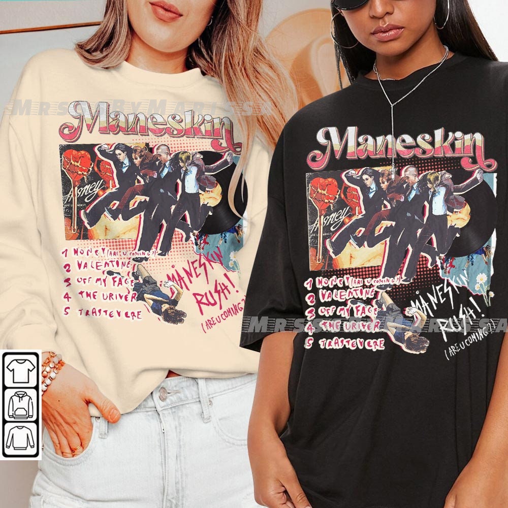 Maneskin Music Shirt, Rush World Tour Ticket Vintage 90S Y2K Graphic Tee, Rock Band Concert GifShirt