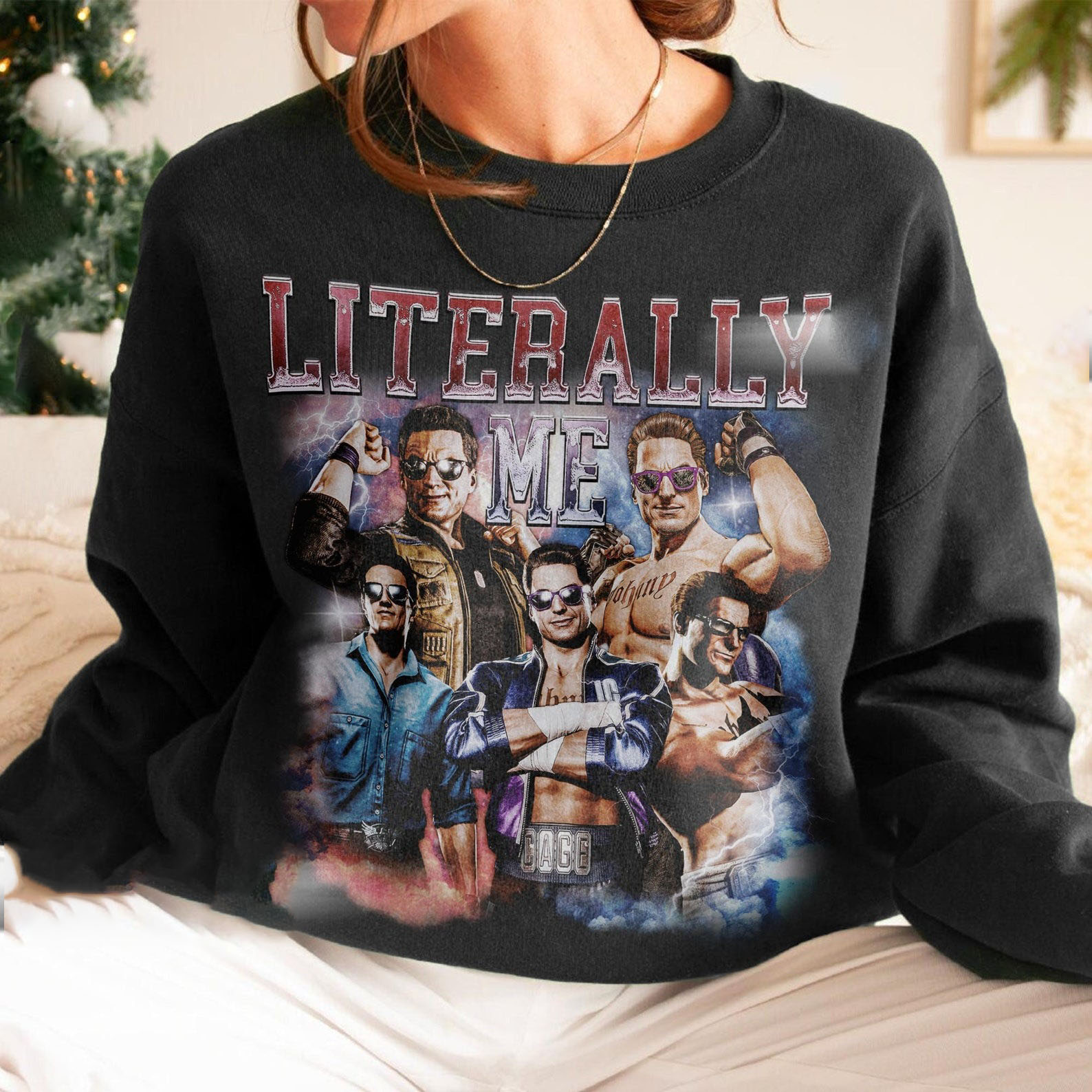 Johnny Cage Literally Me 90S Sweatshirt, Bootleg Movie Fighting Games Vintage Y2K Sweatshirt