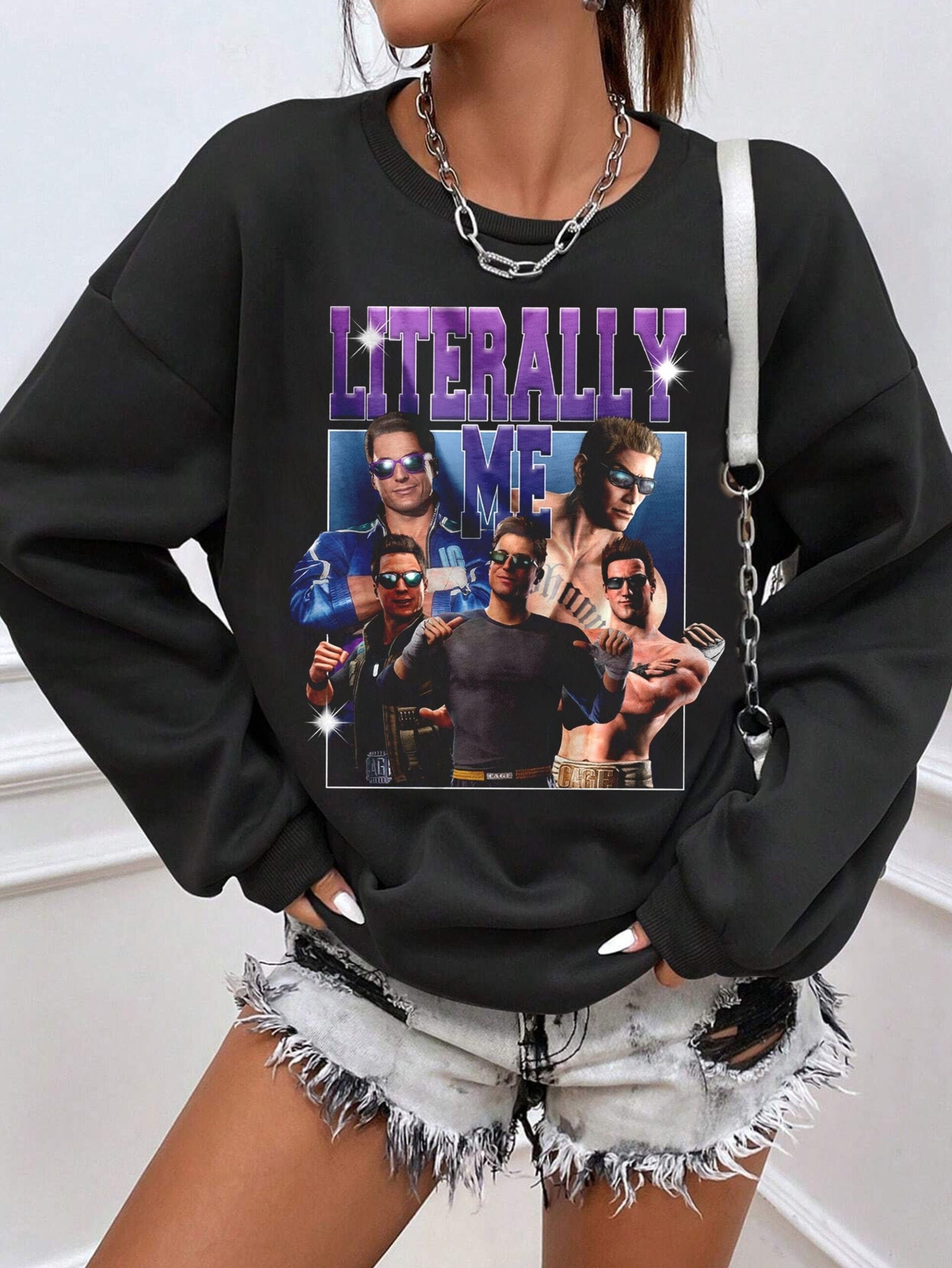 Johnny Cage Sweatshirt, Johnny Cage Mortal Kombat, Vintage Bootleg Sweatshirt, Graphic Tees For Women Men, Johnny Cage Sweatshirt Mk