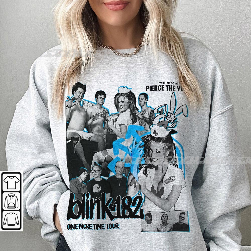 Blink 182 90S Music Sweatshirt, Bootleg One More Time Boy Band Vintage 90S Y2K Sweatshirt, Tour Pierce The Veil