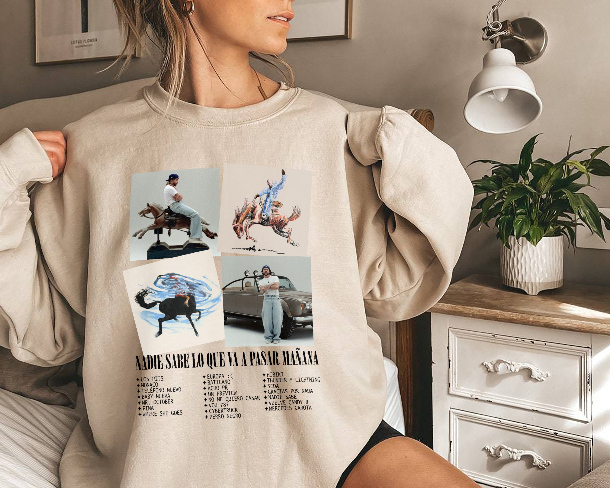Vintage Nadie Sabe Lo Que Va A Pasar Maana Sweatshirt, Bad Bunny Sweatshirt, Bad Bunny Merch, Telfono Nuevo Sweatshirt