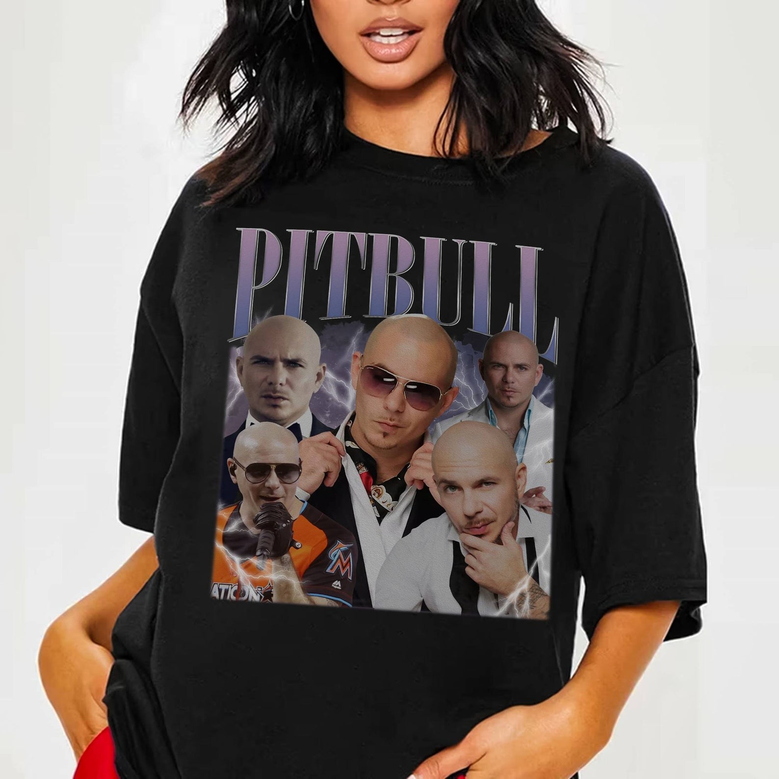 Pitbull Shirt, Vintage Pitbull Homage Shirt, Pitbull Hip Hop Shirt