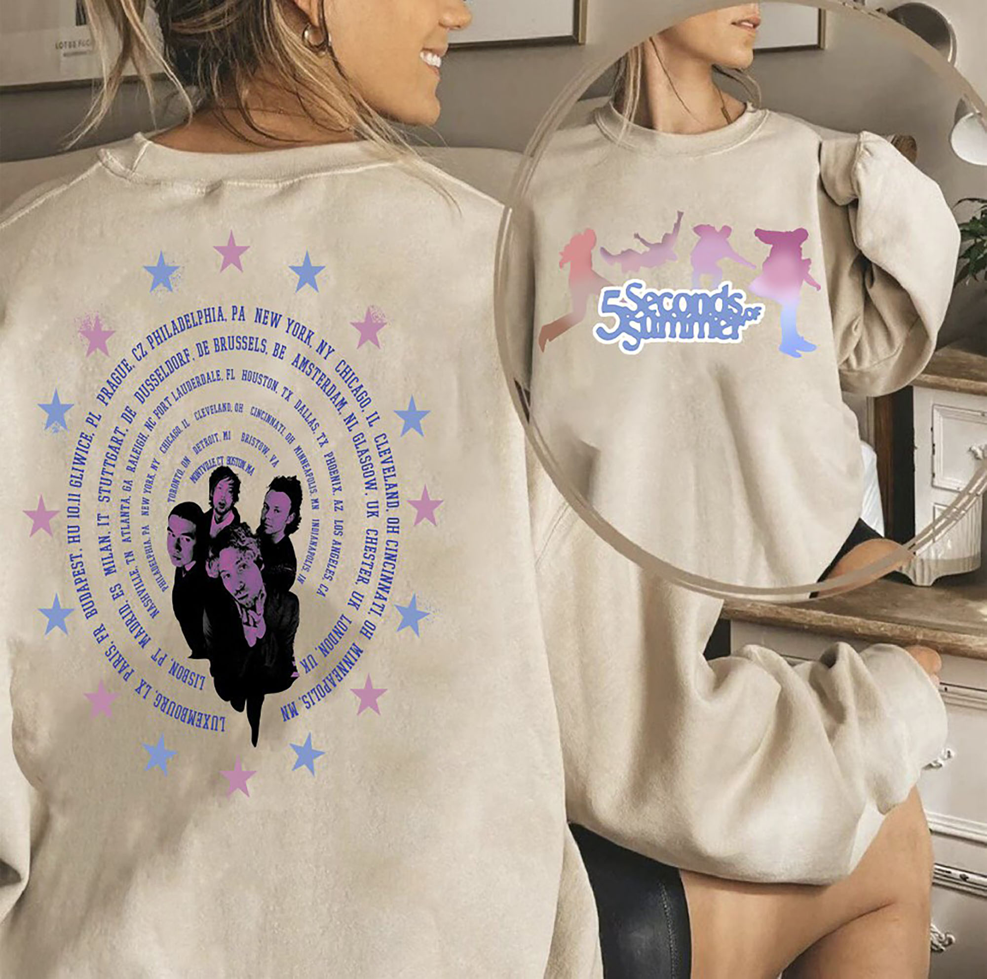 5 Seconds Of Summer Music Sweatshirt, 5Sos Sweatshirt, Vintage The Show Tour Sweatshirt, 5 Seconds Of Summer Sweatshirt, Tour Band Sweatshirt