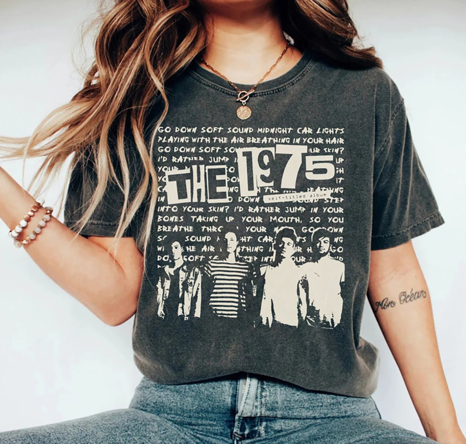 The 1975 Graphic Lyric Shirt, 90S Rock The 1975 Album Music Rock Band, Retro Music , The 1975 Album Shirt