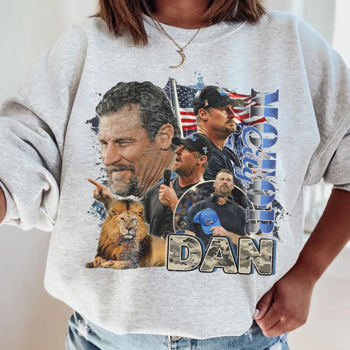 Vintage Motor City Dan Sweatshirt, Dan Campbell Sweatshirt