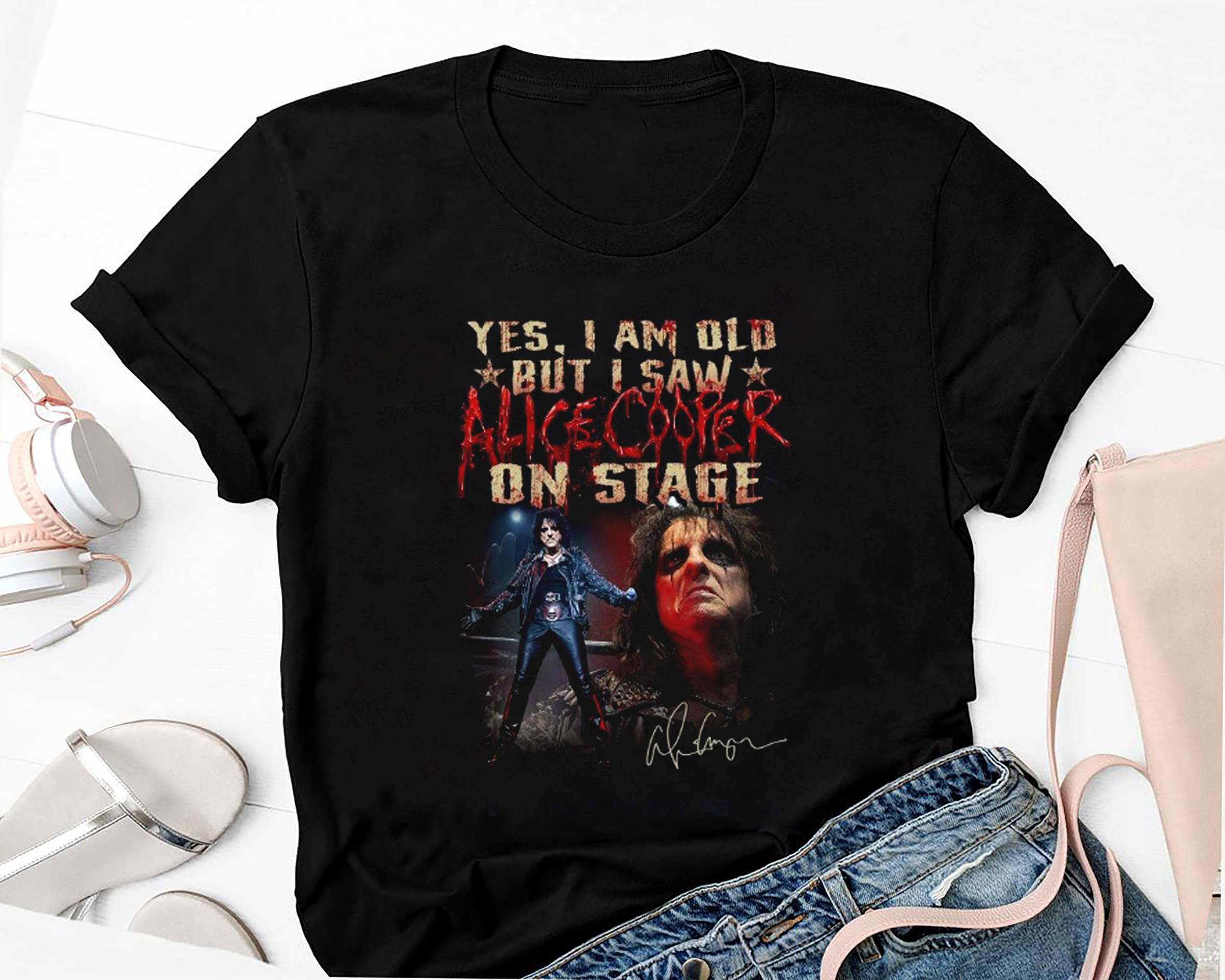 I Saw Alice Cooper On Stage Shirt, Tour Alice Cooper Shirt, Rock Music Shirt