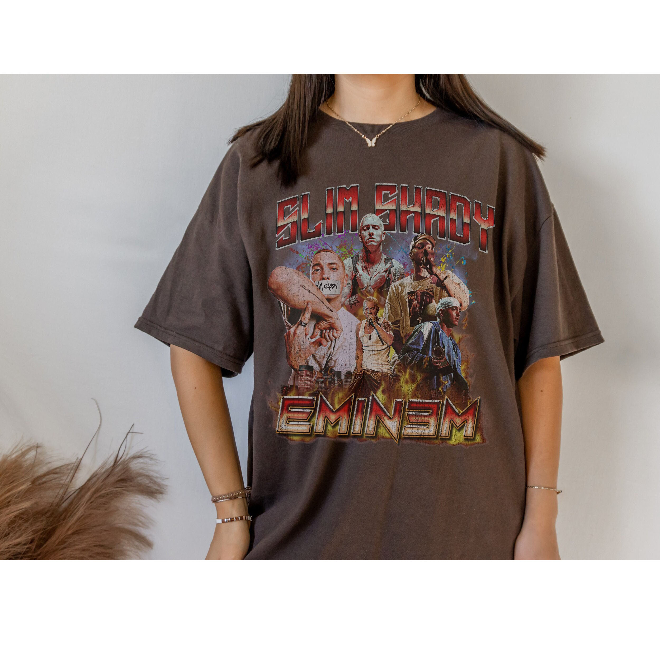 Limited 90S Vintage Bootleg Style Shirt, Eminem Slim Shady Oversized Shirt, Hip Hop Shirt