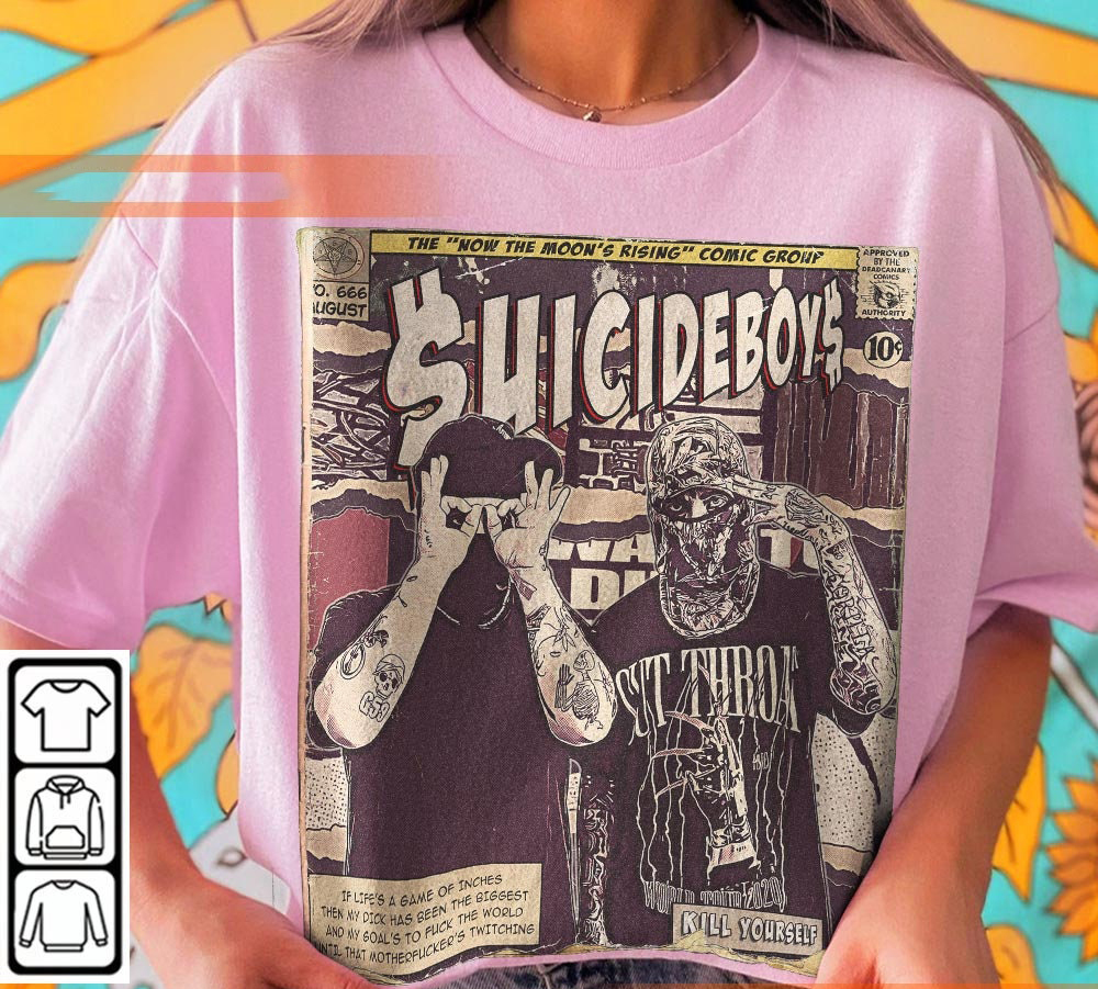 Suicideboys Comic Shirt, 90S Vintage Merch My Liver Will Handle What My Heart CanT Album Rap Tour Ticket Graphic Tee 