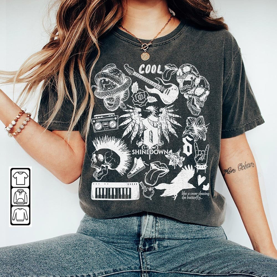 Shine Down Doodle ArShirt, Vintage Shine Down Merch Lyric Album ArShirt