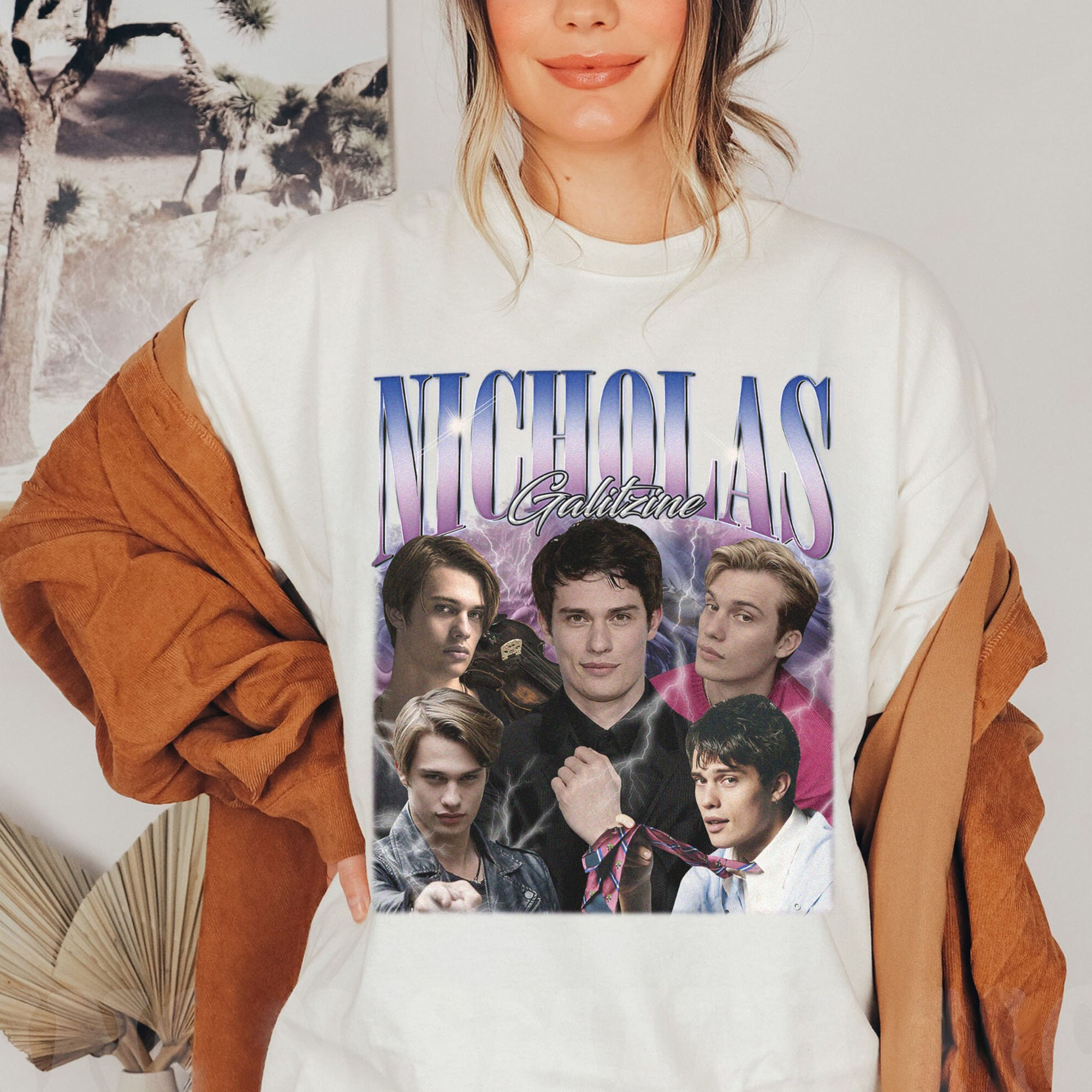 Nicholas Galitzine Homage TShirt, Character Purple HearShirt, Nicholas Galitzine Graphic Retro 90S GifShirt