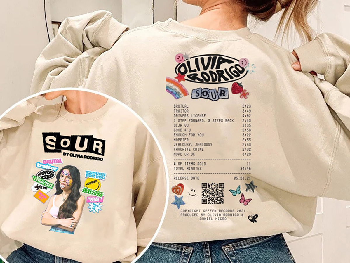 Olivia Sour Tour Sweatshirt, Olivia Rodrigo Sweatshirt, Good 4 U Sweatshirt, Sour Album Sweatshirt, Vintage Olivia Rodrigo Sweatshirt