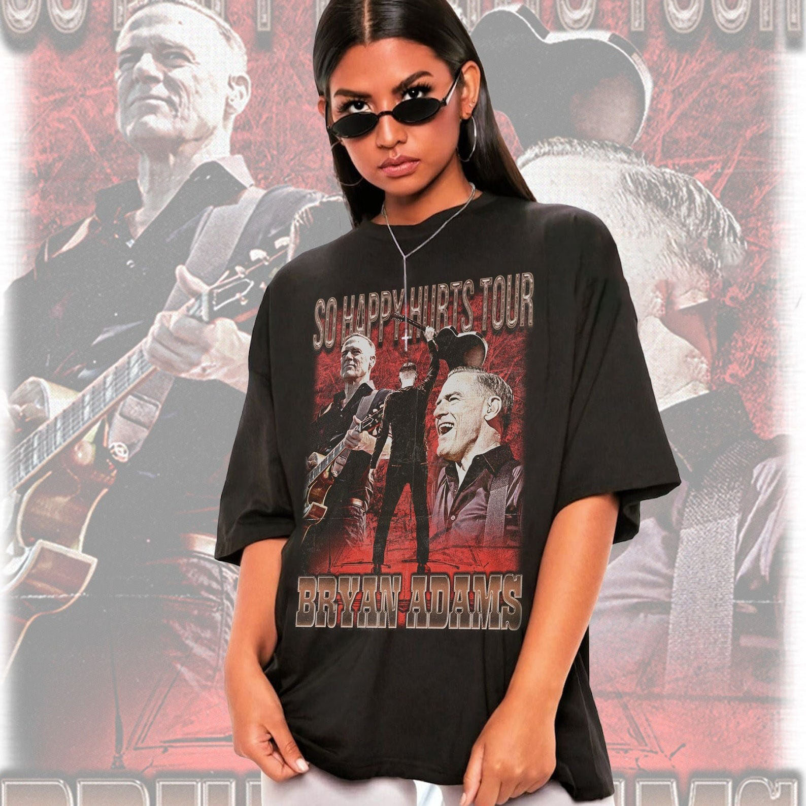 Bryan Adams Music Shirt, 90S Vintage So Happy Hurts Tour Bryan Adams Music 