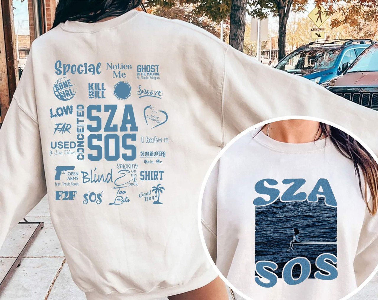 Sza Sos Full TracklisShirt, Vintage Sza Sweatshirt, Sos Album Merch Sweatshirt
