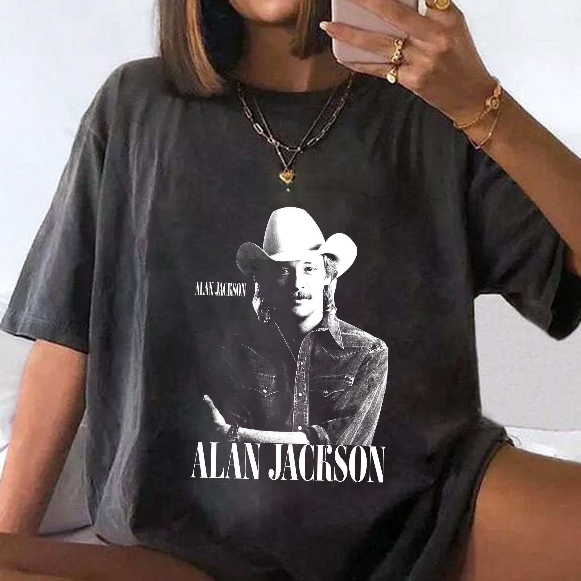 Alan Jackson Retro Shirt, Vintage 90S Alan Jackson Shirt, Cowboy Jackson Shirt