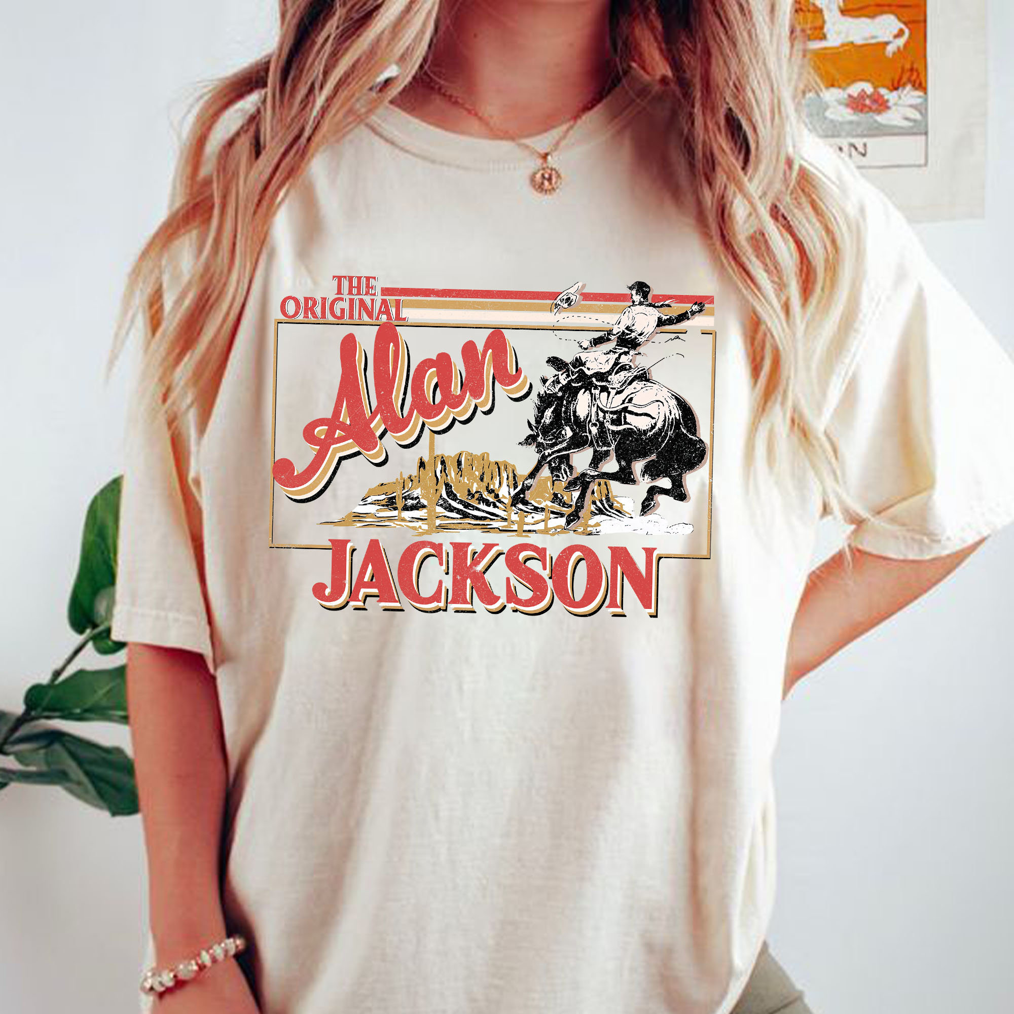 Alan Jackson Retro 90S Shirt, Vintage 90S Alan Jackson Shirt, Cowboy Jackson Shirt, Alan Jackson Shirt