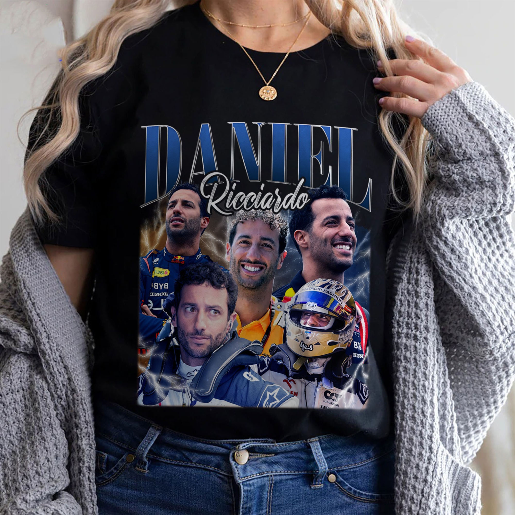 Daniel Ricciardo Bootleg Shirt, Race Driver Shirt, Vintage 90S Ricciardo Shirt