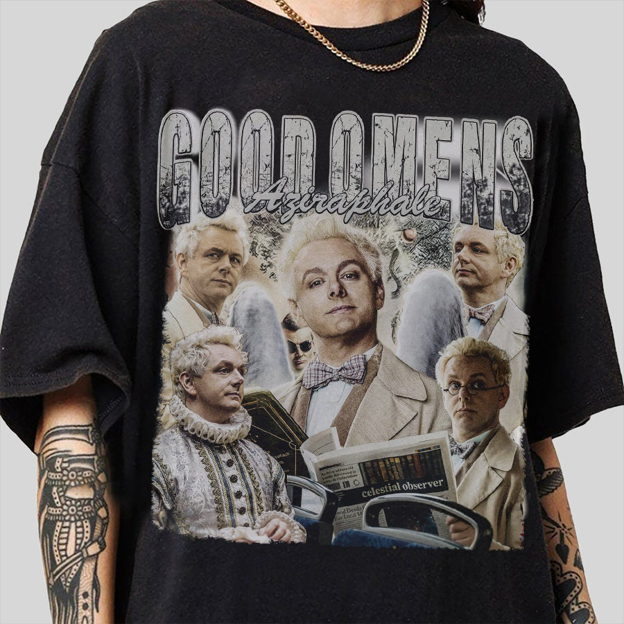Good Omens Movie Shirt, 90S Y2K Vintage Retro Style SweatShirt, Crowley Movie Bootleg Unisex TShirt