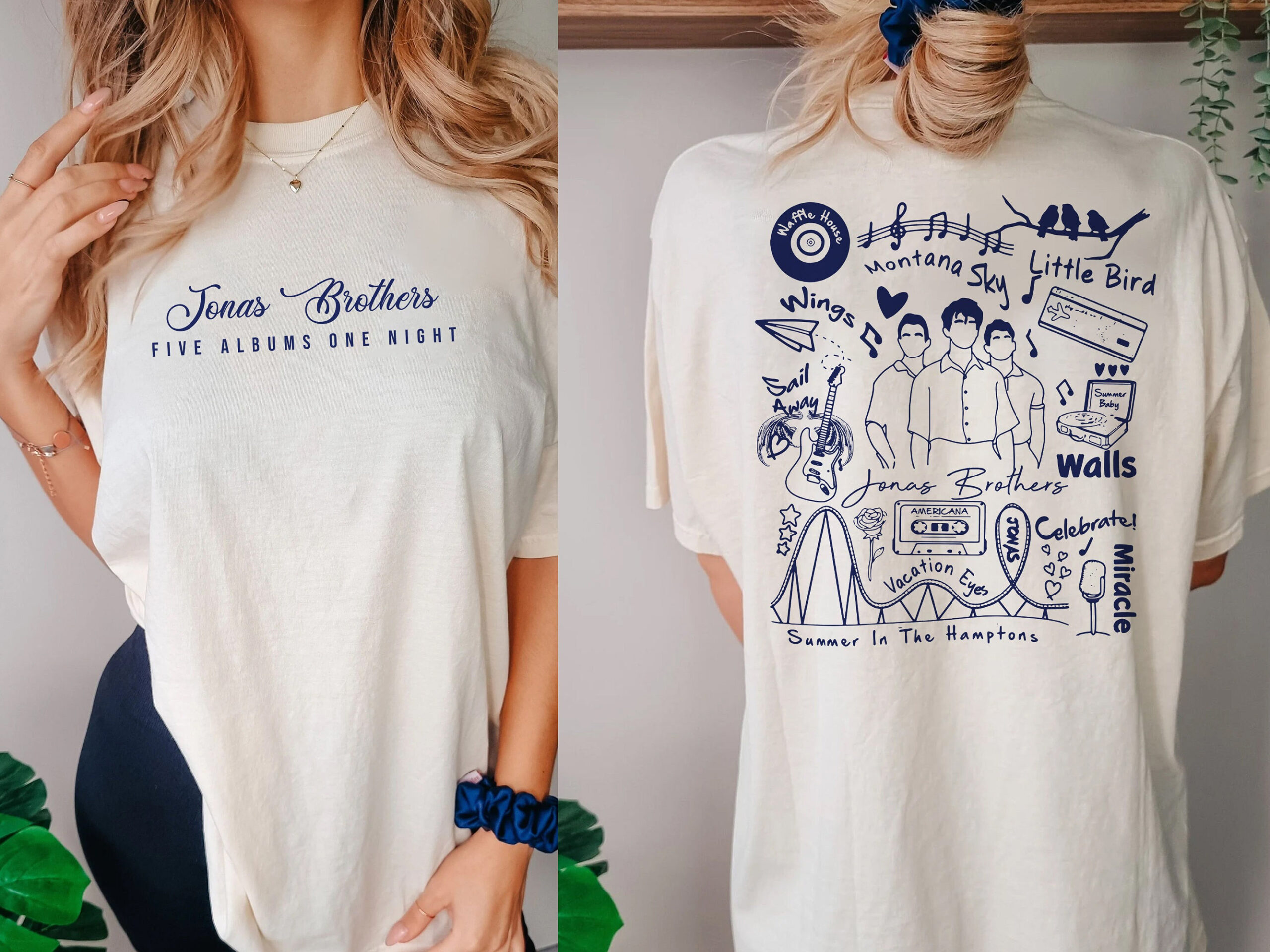Jonas Brothers Vintage Shirt, Jonas Five Albums One Night Tour Shirt, Jonas Brothers Tour Tee