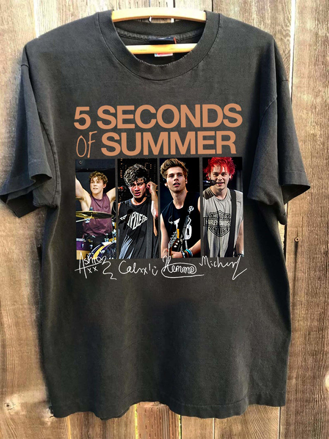 5 Seconds Of Summer Music Shirt, 5Sos Album Vintage Graphic 90S, 5Sos Show World Tour 