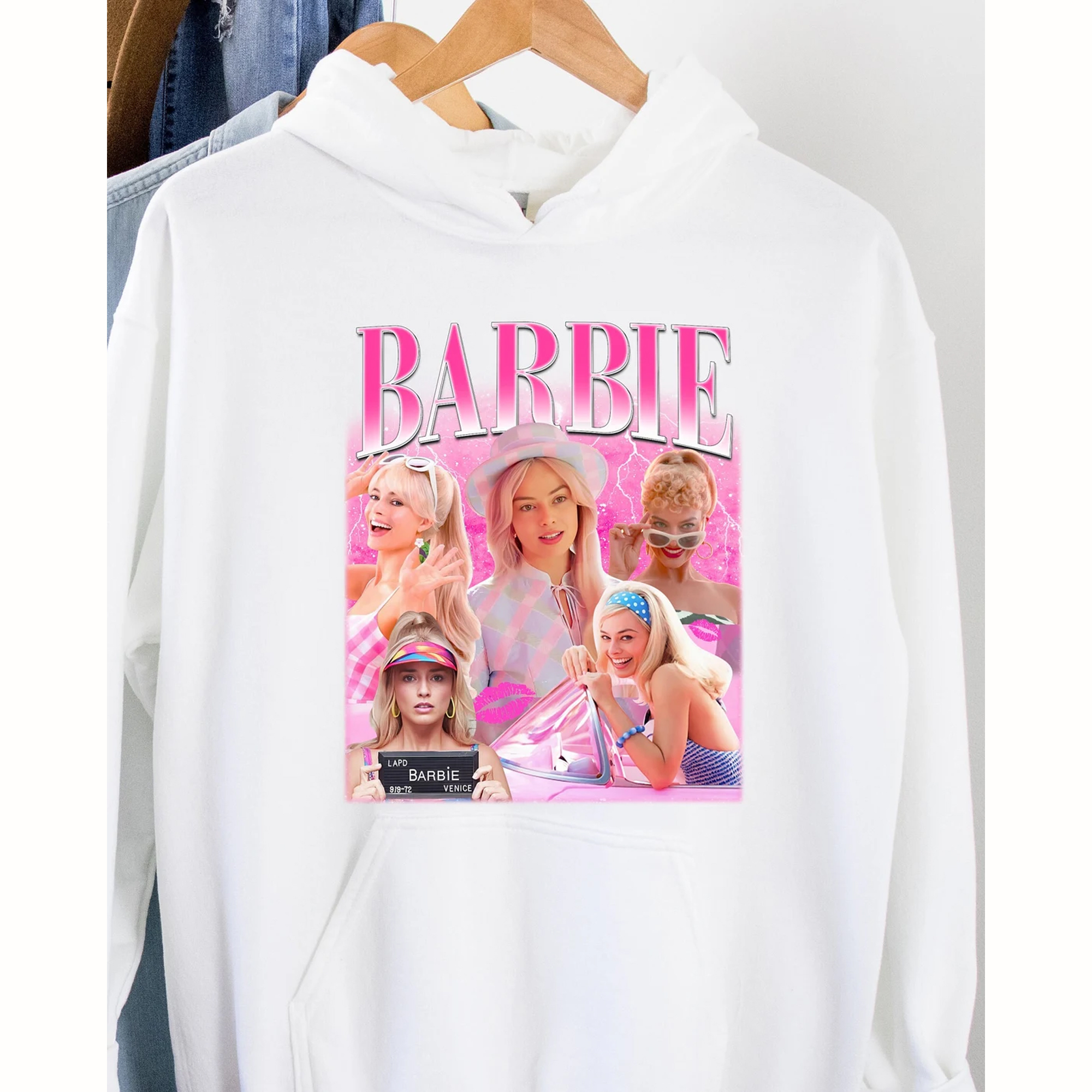 Margot Robbie Vintage Retro Hoodie, Margot Robbie Hoodie, Margot Robbie Barbie Hoodie