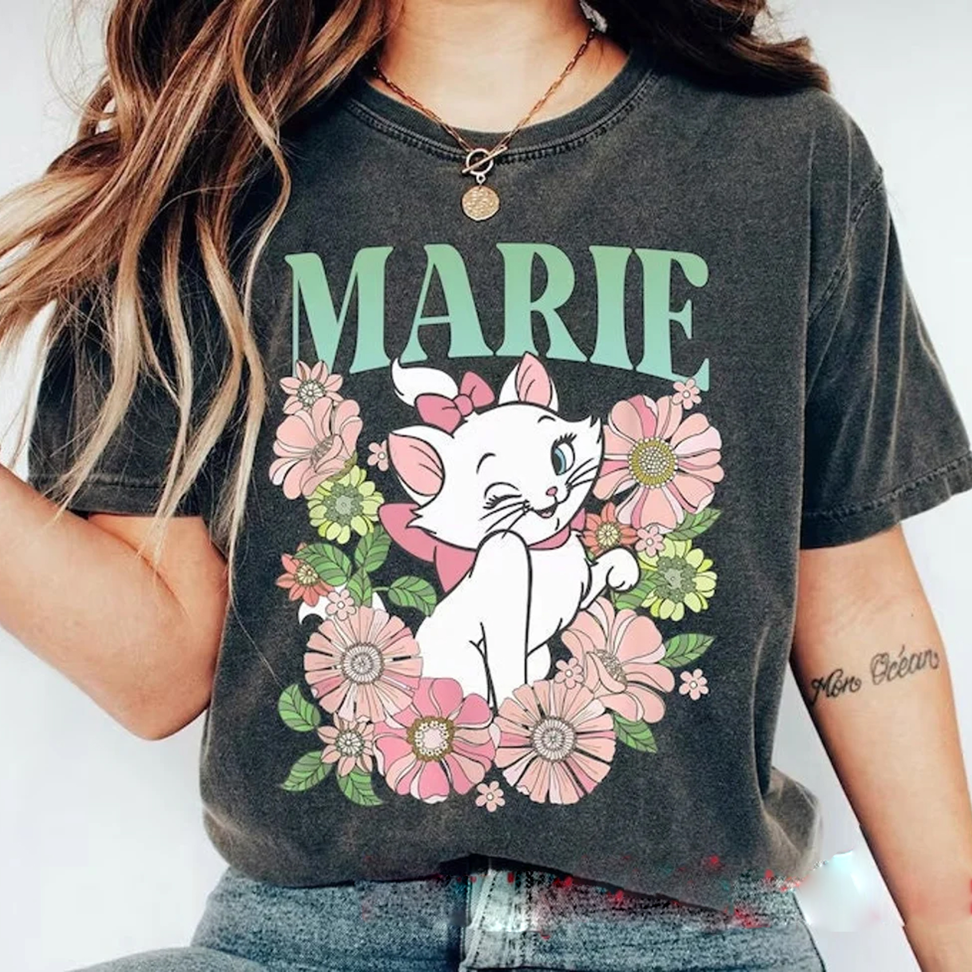 Retro The Aristocats Marie Floral Retro Shirt, Duchess Thomas OMalley Berlioz Toulouse Shirt