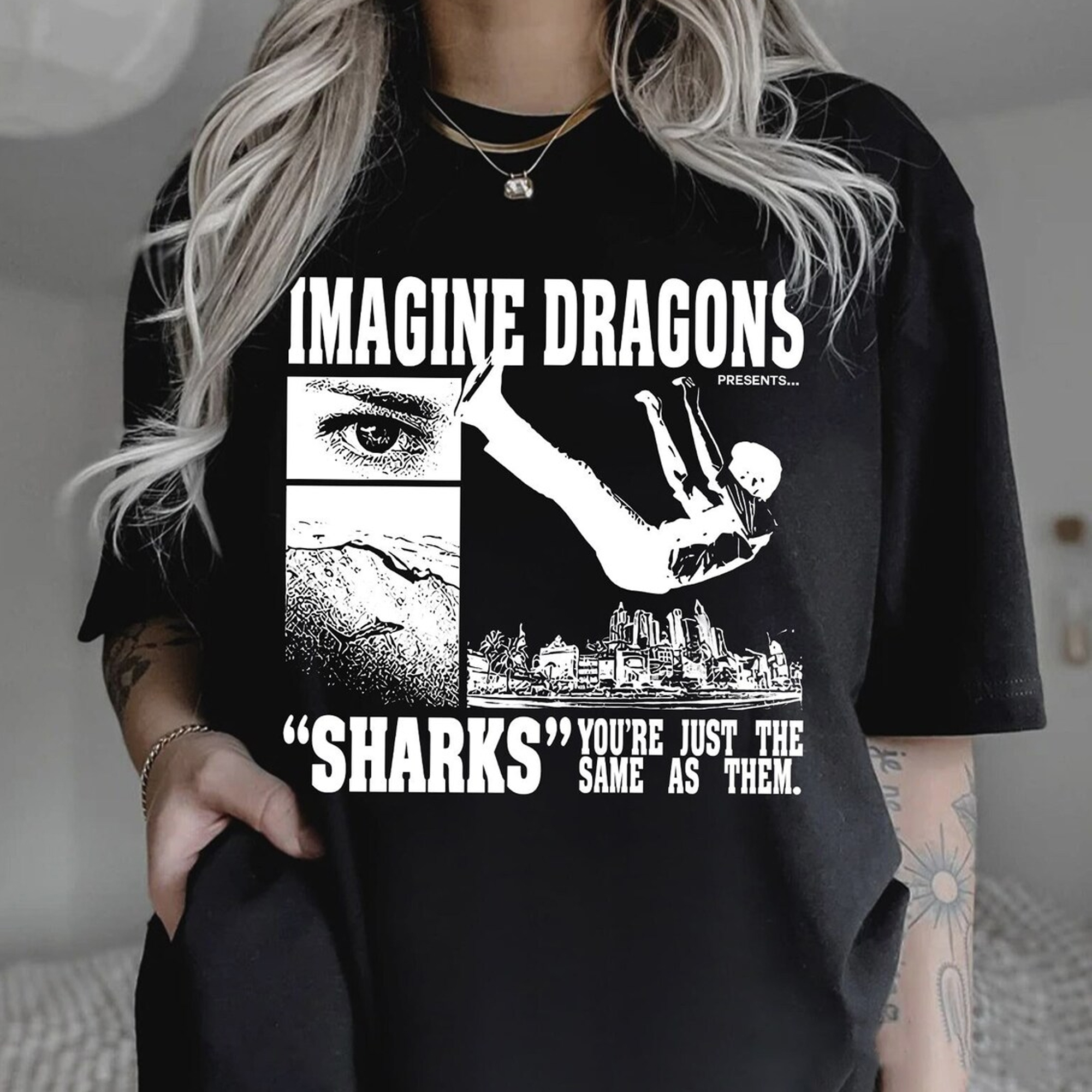 Vintage Sharks Imagine Dragons Shirt, Sharks Imagine Dragons Shirt, Imagine Dragons Mercury Tour Shirt